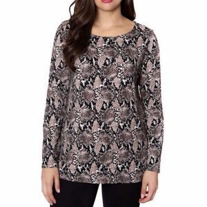 😊3/$30 NWT Mario Serrani snakeskin Women’s Tunic tan/black Sz Large